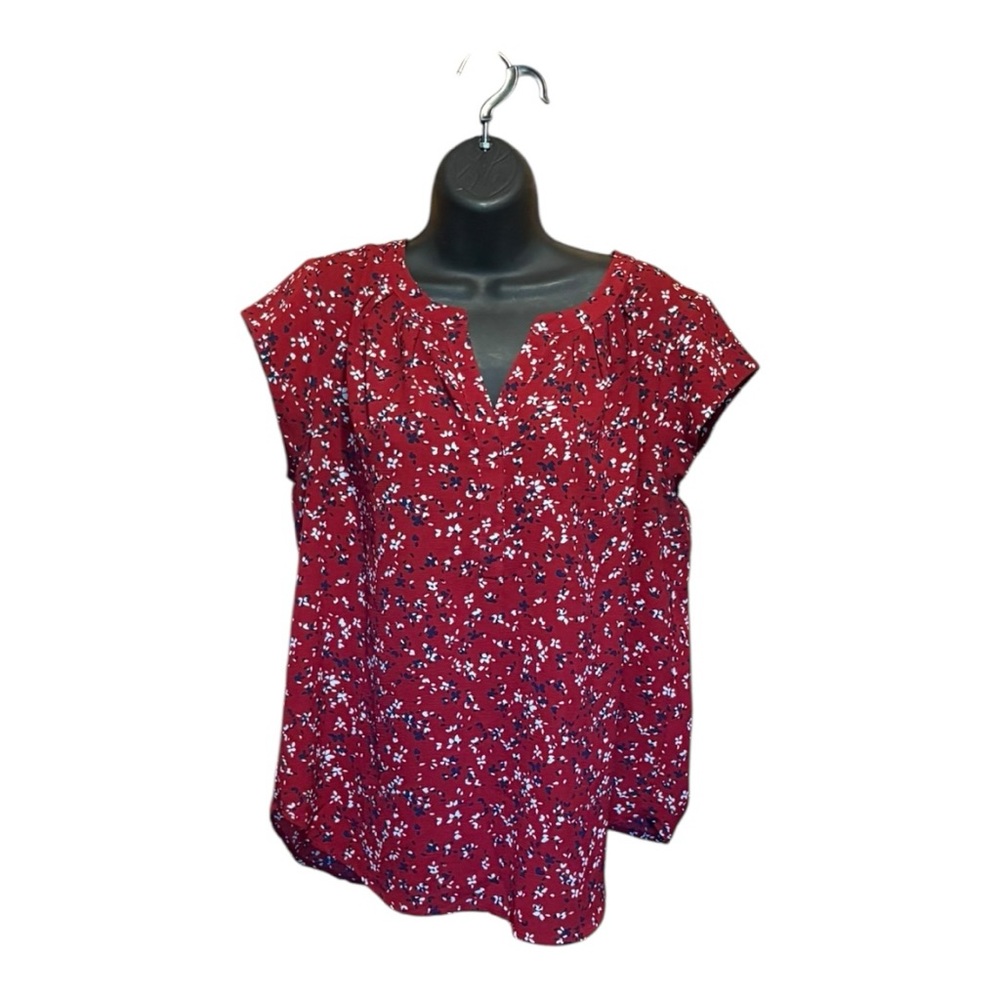 Women's Red Floral Top